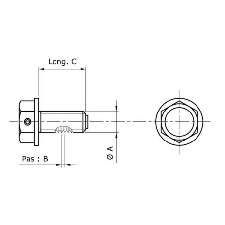 Bouchon de vidange - Tecnium - Aimanté - M16 x 1.5 x 14
