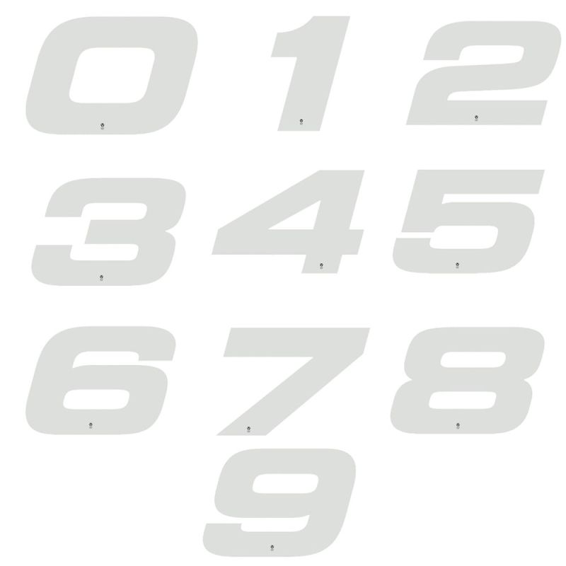 Numéros de Plaque 18cm Blanc YCF