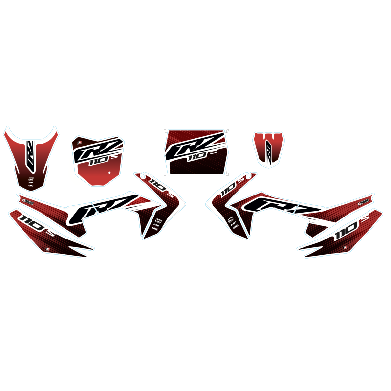 Kit décoration CRZ - CRF 110-S - 110cc Rouge