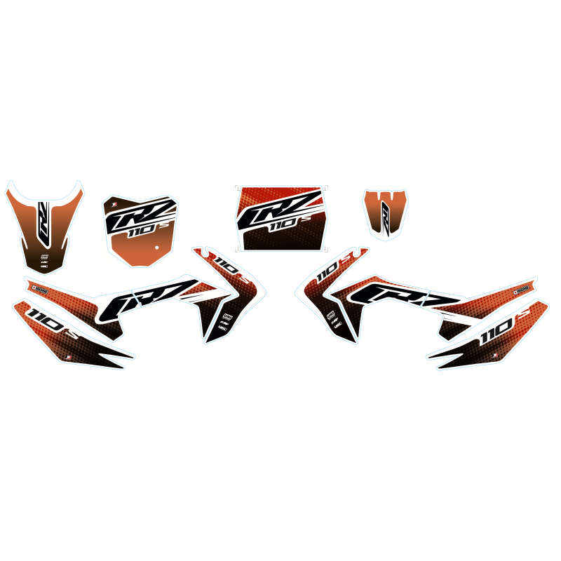 Kit décoration CRZ - CRF 110-S - 110cc Orange