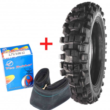 Pack Pneu Vee Rubber + Chambre a air 12" arriere