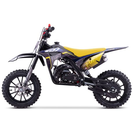 Pocket Bike Enfant CRZ Fury Double Pot 49cc 2T 10"/10" - Jaune