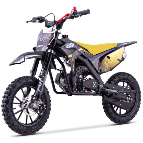 Pocket Bike Enfant CRZ Fury Double Pot 49cc 2T 10"/10" - Jaune