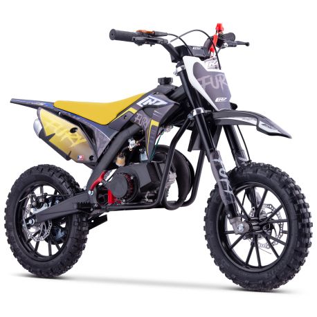Pocket Bike Enfant CRZ Fury Double Pot 49cc 2T 10"/10" - Jaune