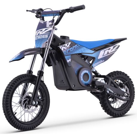Dirt Bike électrique Enfant CRZ 1000W 36V E-Cross 10"/12" - Bleu