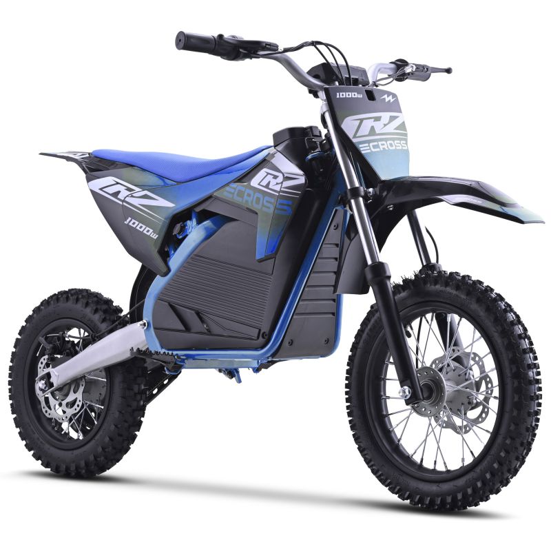 Dirt Bike électrique Enfant CRZ 1200W 36V E-Cross 10"/12" - Bleu