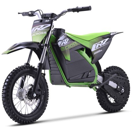 Dirt Bike Électrique Enfant CRZ 1200W 36V E-Cross 10"/12" - Vert