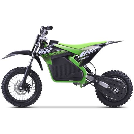 Dirt Bike Électrique Enfant CRZ 1200W 36V E-Cross 10"/12" - Vert
