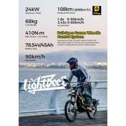 Moto eléctrica homologada - SUR-RON Ultra Bee T L3E - 21KW - Negro