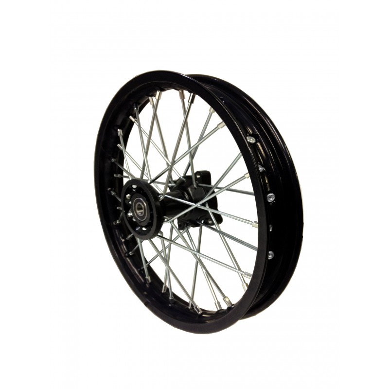 Roue Avant 10" Noir acier (12/15mm) Dirt Bike