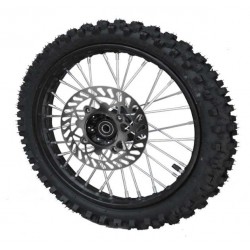 Roue complète Avant 14" axe de 15mm noire Dirt Bike