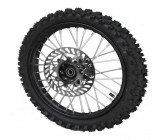 Roue complète avant 14" axe de 12mm noire Dirt Bike