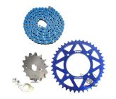 Pack Chaine CNC YCF Bleu (420/17mm) 