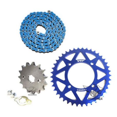 Pack Chaine CNC YCF Bleu (420/17mm) 