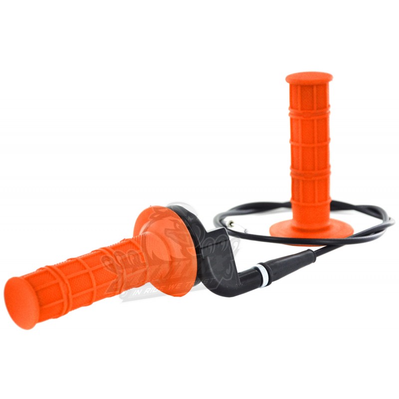 kit poignee orange avec tirage rapide et cable de gaz