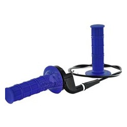 kit poignee bleu avec tirage rapide et cable de gaz