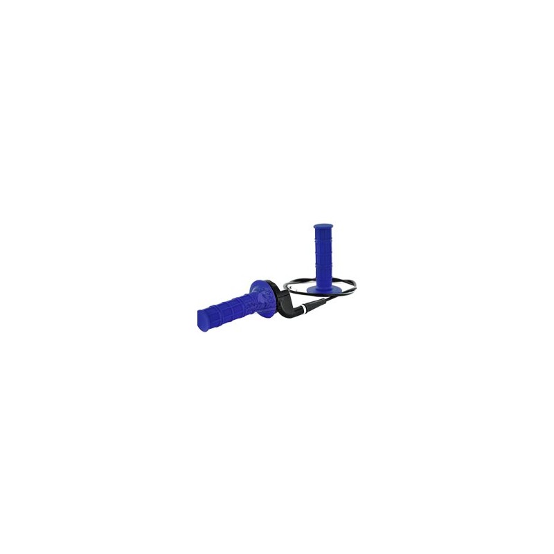 kit poignee bleu avec tirage rapide et cable de gaz