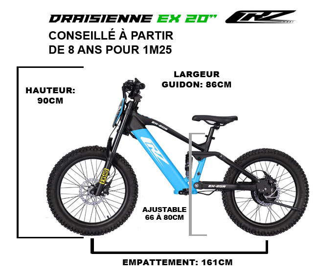 Adapté à partir de 8ans (1m25) - 20 Pouces