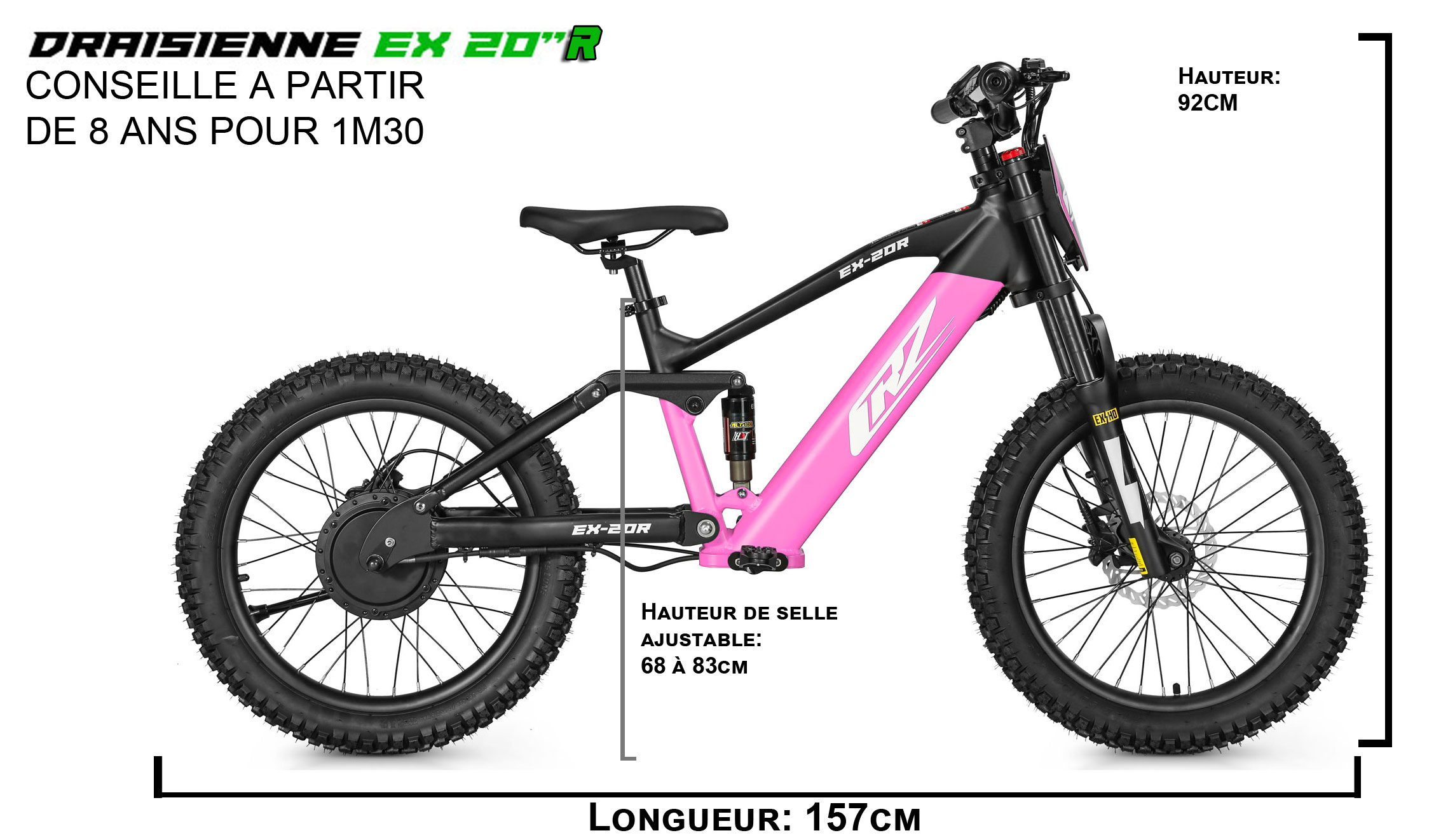 Adapté à partir de 10ans (1m30) - 20 Pouces