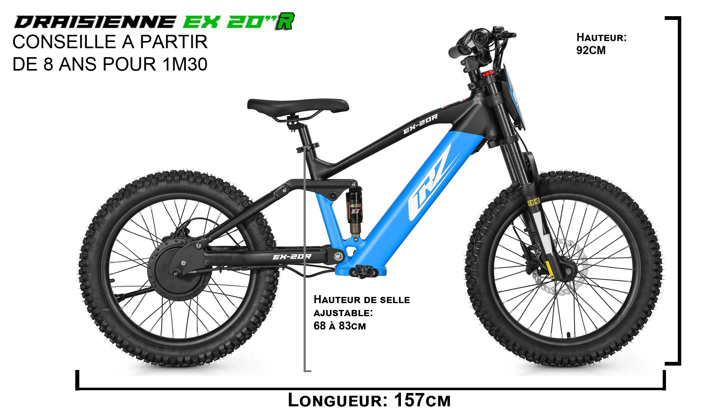 Adapté à partir de 10ans (1m30) - 20 Pouces