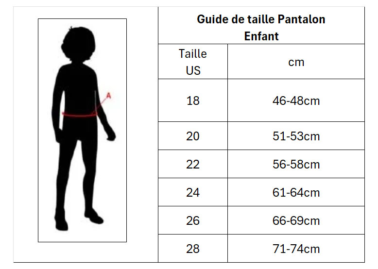 Guide de Taille Pantalon Enfant
